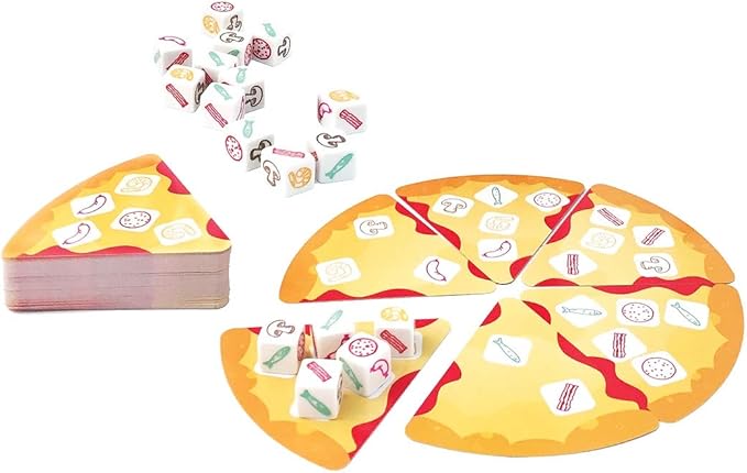 University Games, Pizza Party Dice Game, Dice Game for Kids and Families, Ages 6+