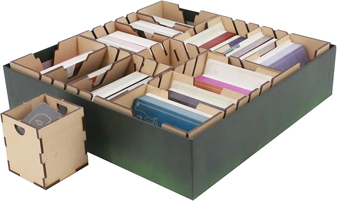 The Broken Token Game Organizer Compatible with Villainous - Wooden Game Organizing Box with Multiple Trays