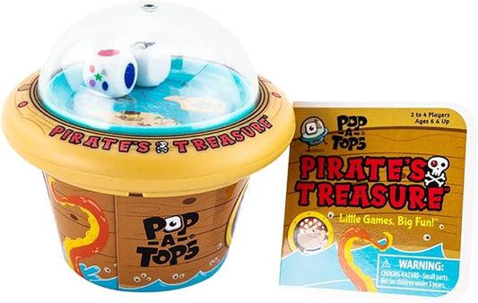 Pop-A-Tops — Pirate's Treasure — Self-Contained Game — Popping Fun — Travel-Friendly — for Ages 6+