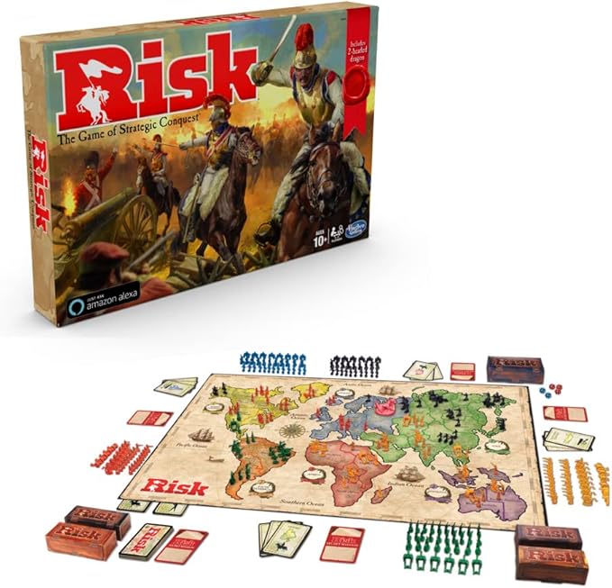 Hasbro Gaming Risk Game with Dragon; for Use with Amazon Alexa; Strategy Board Game Ages 10 and Up; with Special Dragon Token