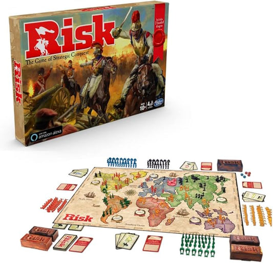 Hasbro Gaming Risk Game with Dragon; for Use with Amazon Alexa; Strategy Board Game Ages 10 and Up; with Special Dragon Token