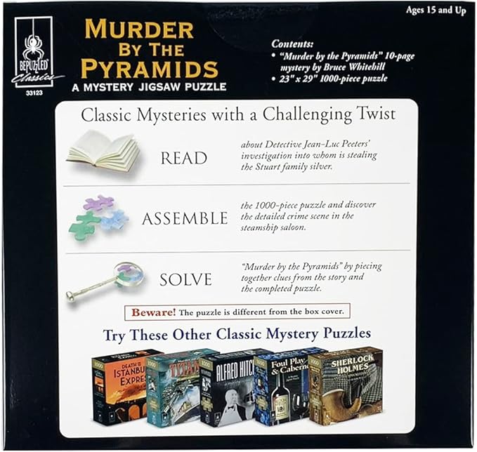 Murder Mystery Party, Classic Mystery Jigsaw Puzzle, Murder by The Pyramids, 1,000 Piece Jigsaw Puzzle