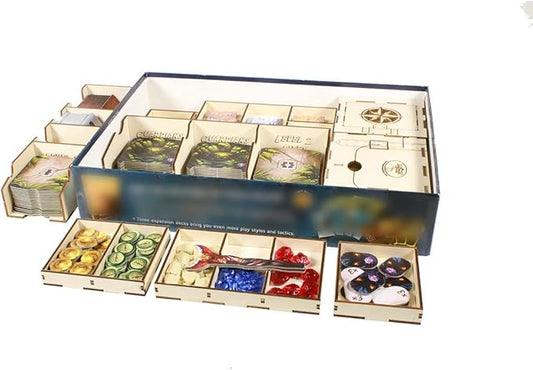 The Broken Token Game Organizer Compatible with Lost Ruins of Arnak - Wooden Game Organizing Box with Multiple Trays