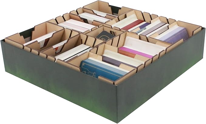 The Broken Token Game Organizer Compatible with Villainous - Wooden Game Organizing Box with Multiple Trays