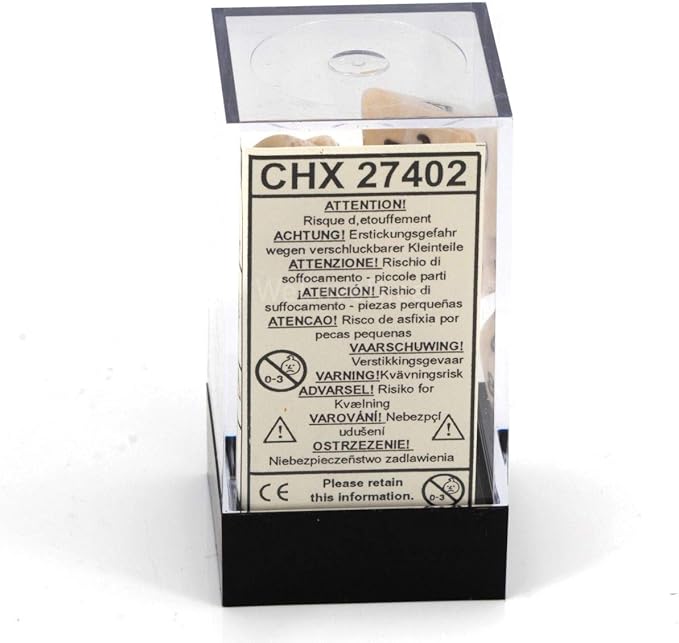 Chessex CHX27402 Dice-Marble Ivory/Black Set