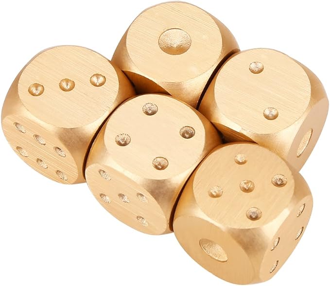 6 Sided Dice Set Spot Dice with Box for Math Learning Games, Party Favor and Gifts Silver Gold Dice (Gold Box)