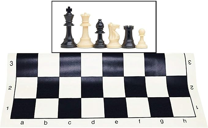 WE Games Chess Sets for Adults, Chess Board is 17 in., Chess Pieces with 3.08 inch King Travel Chess Set, Board Games Storage in Convenient Portable Carry Tube, Games for Adults