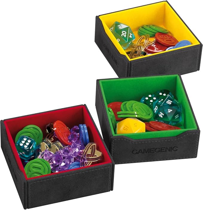 Token’s Lair - Premium All-in-One Token Box with Integrated Dice Tray for Ultimate Gaming Experience, Multifunctional Storage for Game Tokens, Dice and Accessories, Black Color, Made by Gamegenic