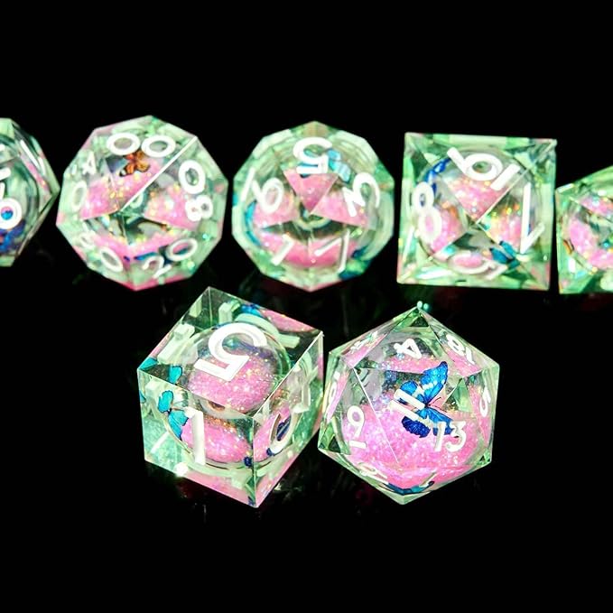 Resin Cat Head DND Dice, Sharp Edge Dungeons and Dragons Polyhedron Game Dice Set for Role Playing Games RPG Explorer Magic, Holiday Birthday Gifts Party Gifts