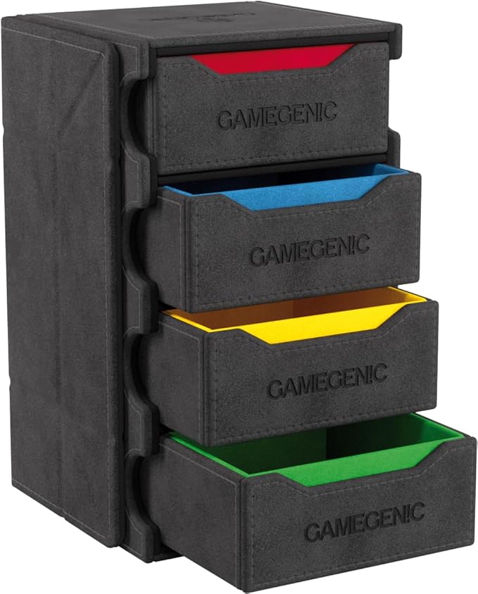 Token’s Lair - Premium All-in-One Token Box with Integrated Dice Tray for Ultimate Gaming Experience, Multifunctional Storage for Game Tokens, Dice and Accessories, Black Color, Made by Gamegenic