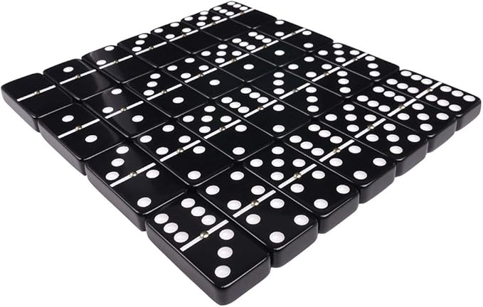 Silverman & Co. Double 6 Large Black Domino Set - Red Case