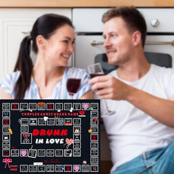 Adultopoly Board Game for Couples - Fun Date Night Card Game with Props, Adult Party Game for 2+ Players, Perfect for Couples Game Night (Modern)