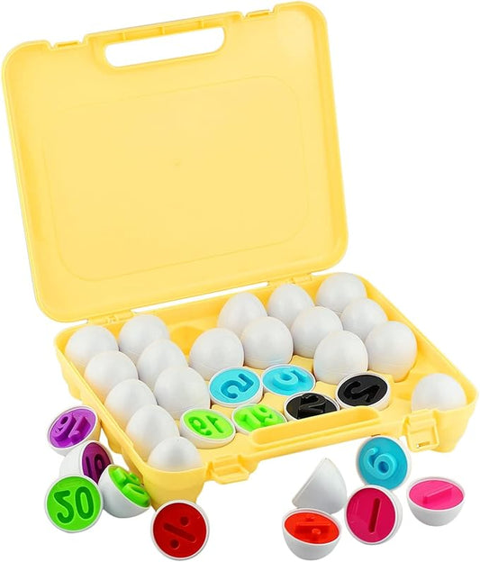Dimple 26 Match & Play Number and Math Egg Toy with Holder – STEM Educational Eggs, Number & Arithmetic Recognition, Color Sorting Puzzle, Easter Toys, Learning Gift for Kids & Toddlers