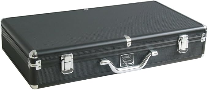Set - American Mahjong Game Set (White Tiles, Pusher Arms, Aluminum Case, Black)