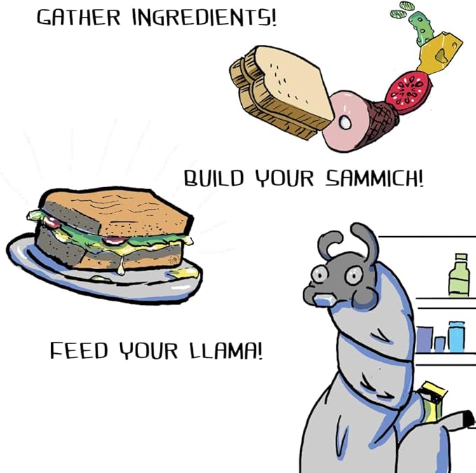Sammich| A Llama Feeding Card Game for The Whole Family, Brown