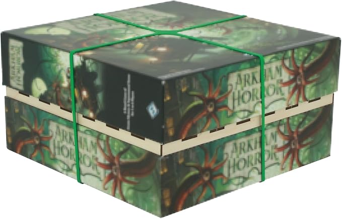 The Broken Token Arkham Horror 3rd Edition Expansion Compatible Game Organizer - Wood Storage Box with Multiple Trays for Cards, Tokens & More - Wooden Game Organizer