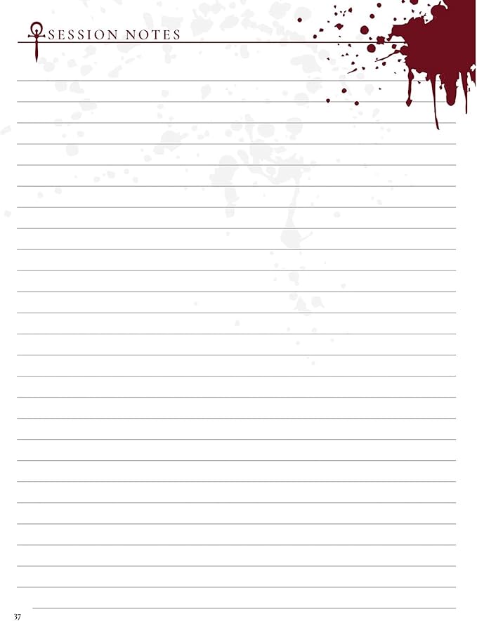 Renegade Game Studios Vampire: The Masquerade 5th Edition Roleplaying Game Expanded Character Sheet Journal, Ages 18+, Roleplaying Game Accessory