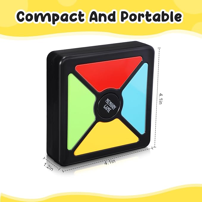 6 Pcs Light up Memory Game Handheld Electronic Toys Color Memory Quiz Puzzle Toy Electronics Handheld Games with Lights and Sounds for Kids Adults Party Favour (Chic,4.1 x 4.1 x 1.2 in)