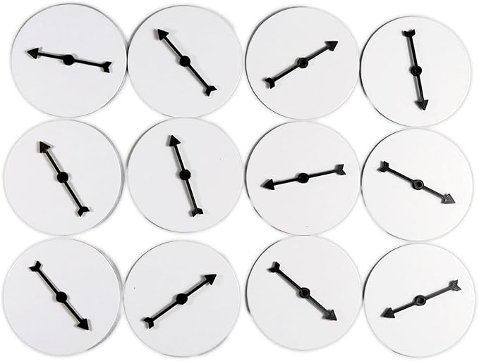12 Board Game Arrow Spinners, Family Games Accessories - Blank DIY Gaming Spinners, Create Your Own - Replacement Pieces