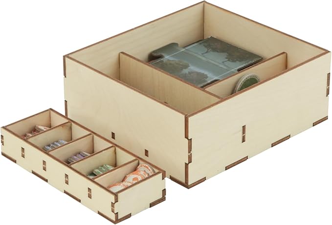 The Broken Token Arkham Horror 3rd Edition Compatible Game Organizer - Birch Wood Storage Box with Trays for Cards, Clues, Doom & More - Compatible w/Dark Waves - Wooden Game Organizer