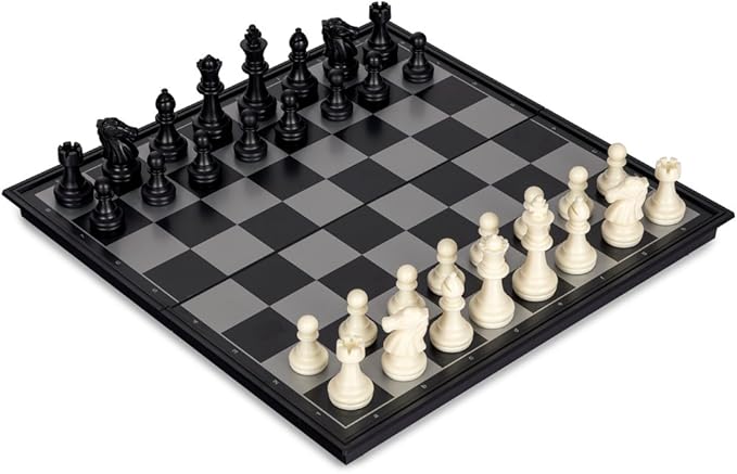2 in 1 Travel Magnetic Chess and Checkers - 12.5"