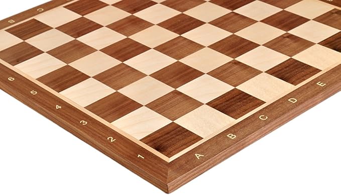 The House of Staunton Walnut & Maple Wooden Chess Board - 2.5" with Notation & Logo