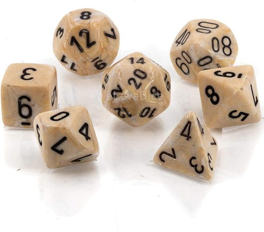 Chessex CHX27402 Dice-Marble Ivory/Black Set
