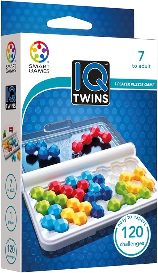 SmartGames IQ Twins Travel Game with 120 Challenges for Ages 7 - Adult