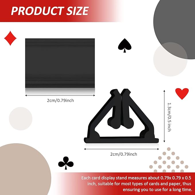 Maitys 24 Pcs Plastic Game Piece Card Stands Holder Plastic Board Pieces Markers DIY Playing for Board Game Party Favor(Black)