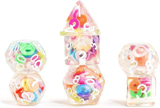 FanRoll 16mm Resin Poly DND Dice Set: Critical Loops, Role Playing Game Dice for Dungeons and Dragons