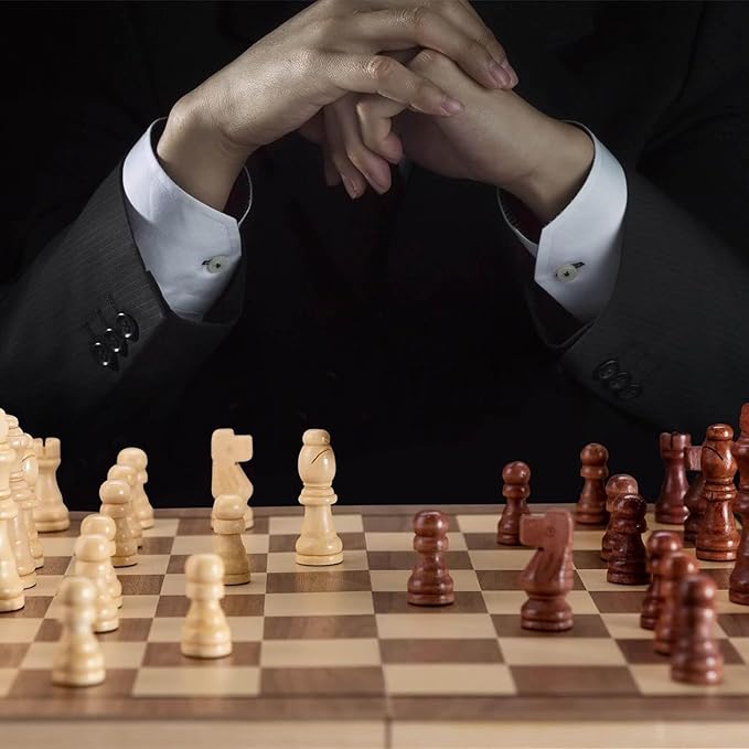 Chess Set,Chess Board,Magnetic Chess Board Set for Adults,Classic Handcrafted Game Board,Ideal for Home and Travel