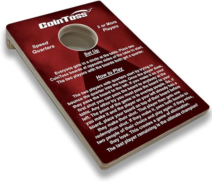 CoinToss Boards - Speed Quarters - Dark Red - The Game Where Quarters Meets Cornhole