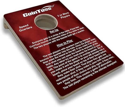 CoinToss Boards - Speed Quarters - Dark Red - The Game Where Quarters Meets Cornhole