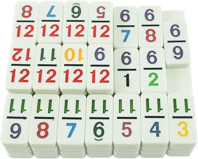 Mexican Train Number Dominoes Set Double 12 Dominoes 91 Tiles Games with Leather Box, Number Dominoes Set for Kids Adults and Family…
