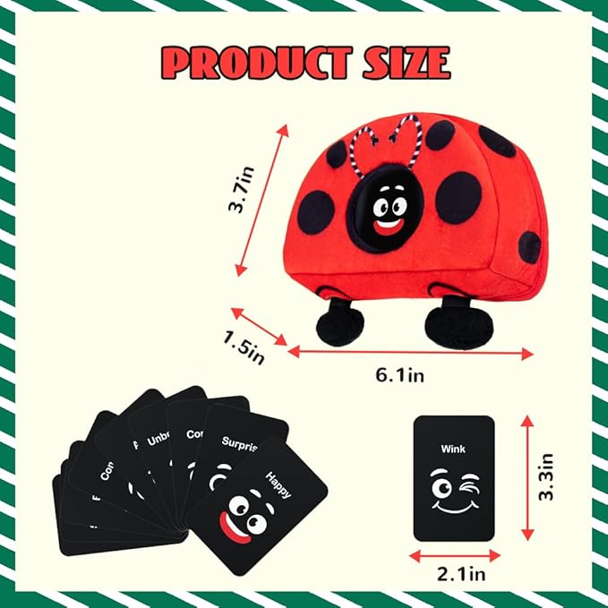 teytoy Social Emotional Learning Toy with Emotion Cards, Funny Ladybug Shape Expressions Matching Educational Montessori Toys for Preschool Learning Activities for Kids Ages 1-3 Years