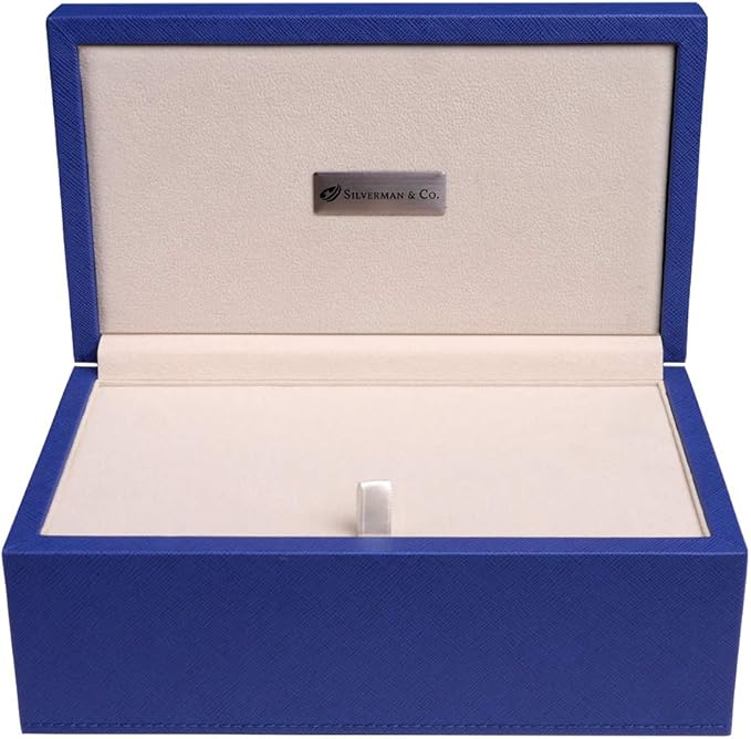 Silverman & Co. Double 9 Large Black Domino Set - Blue Case