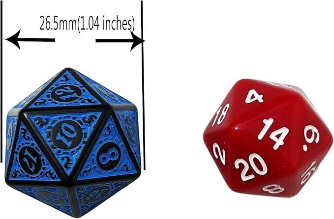 SmartDealsPro 10-Pack Retro 26mm Large 20 Sided Dice D20 Polyhedral Dice for DND RPG MTG Table Game(Retro Green)