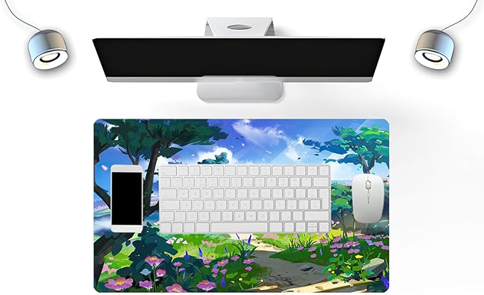 MTG Playmat Forest, TCG Game Play Mat for MTG Landscape Trading Card Smooth Cloth Surface Mousepad Battle Game 23.6X 13.7 inches