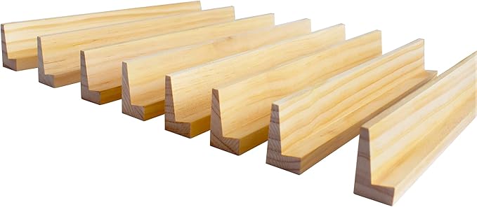 Yuanhe Wooden Domino Holder Racks - Dominoes Tile Tray Organizer Stands, Set of 8