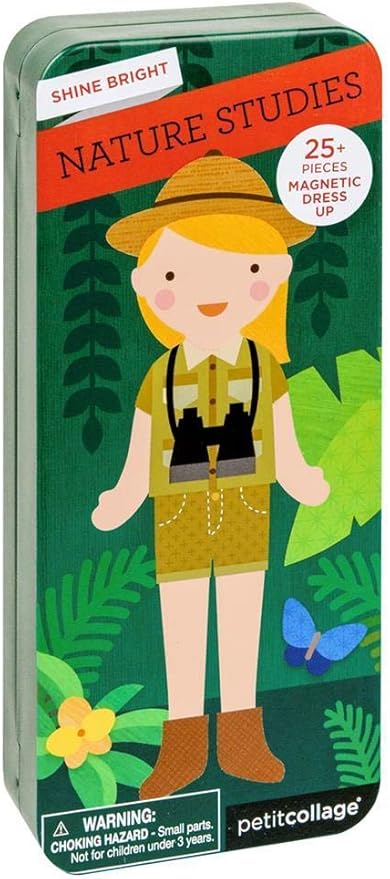 Petit Collage Magnetic Dress Up, Nature Studies – Magnetic Game Board with Mix and Match Magnetic Pieces, Ideal for Ages 3+ – Includes 2 Scenes and 25 Creative Magnetic Pieces
