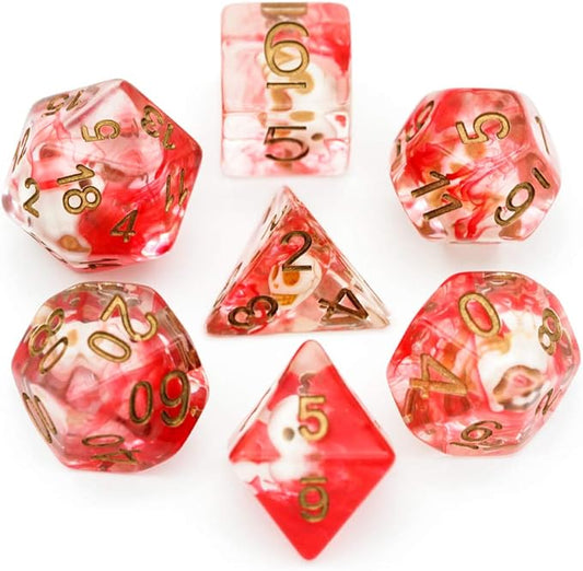 UDIXI Polyhedral DND Dice Set, Red Skull Dice Set for Dungeons and Dragons Role Playing Game and Tabletop Game,Board Games