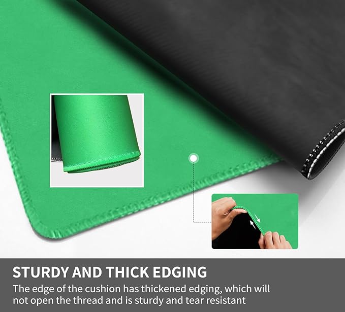 Square Large Tabletop Game Playmat,Used for Playing Poker,Mahjong,Playing Cards,and Role-Playing Games, with Thick Seam Edge,Waterproof,and Anti Slip(100 * 100cm*2mm) Green