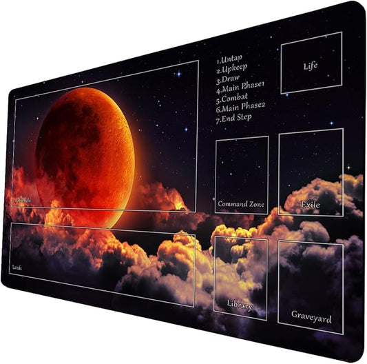 MTG Playmat, Game Play Mat for MTG TCG 24 x 14 inches Trading Card Inked Game Playmats with Storage Bag Smooth Rubber Surface Battle Game