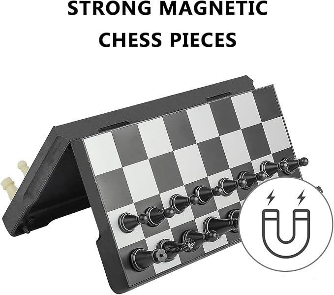 Mini Chess Set, 6.5" Portable Folding Chess Board Magnetic Travel Chess Set for Kids and Adults