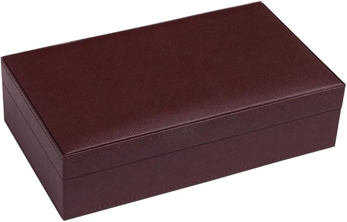 Silverman & Co. Double 6 Large Black Domino Set - Brown Case