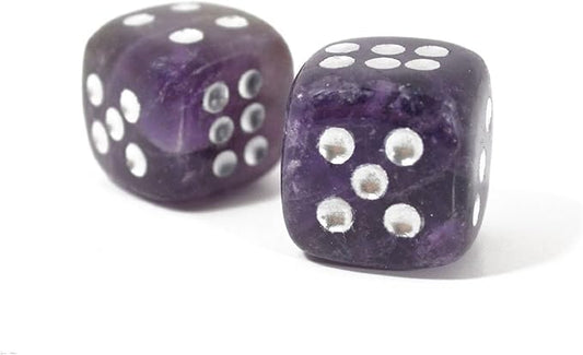 Natural Hand Carved Gemstone Dices, 15mm/0.59in, 6 Sided, Amethyst