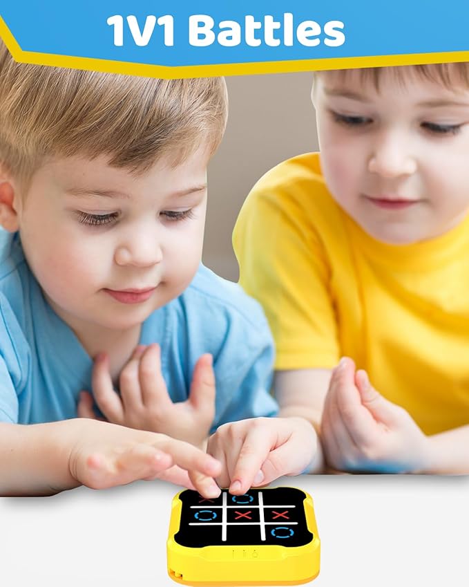Tic Tac Toe Bolt Game 4-in-1 Handheld Portable Electronic Toy, Educational Board Games Puzzle for Kids and Adults, Perfect for Travel, Road Trips, and Birthday Gifts - Fun Memory Game
