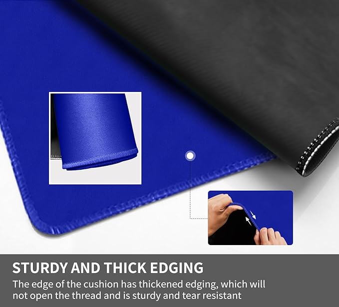Square Large Tabletop Game Playmat,Used for Playing Poker,Mahjong,Playing Cards,and Role-Playing Games, with Thick Seam Edge,Waterproof,and Anti Slip(100 * 100cm*2mm) Blue