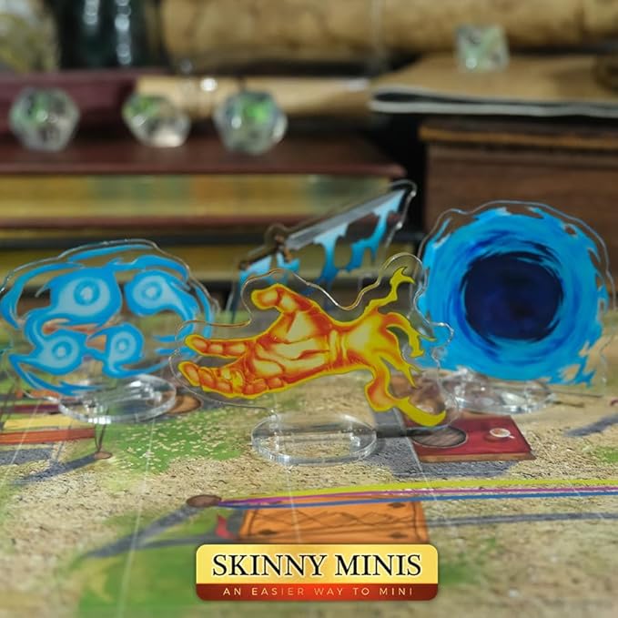 Spell Effects Gift Collection D&D Miniatures for Dungeon Masters - 2D D&D Compatible Miniatures - Durable Acrylic DND Minis - Double-Sided D&D Figures- Fantasy RPG Accessories & DND Gifts