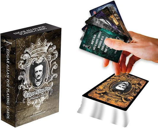 Creanoso Edgar Allan Poe Playing Cards (1-Deck) - Stocking Stuffers Inspirational Playing Cards for Family - Corporate Rewards Tokens for Family and Friends